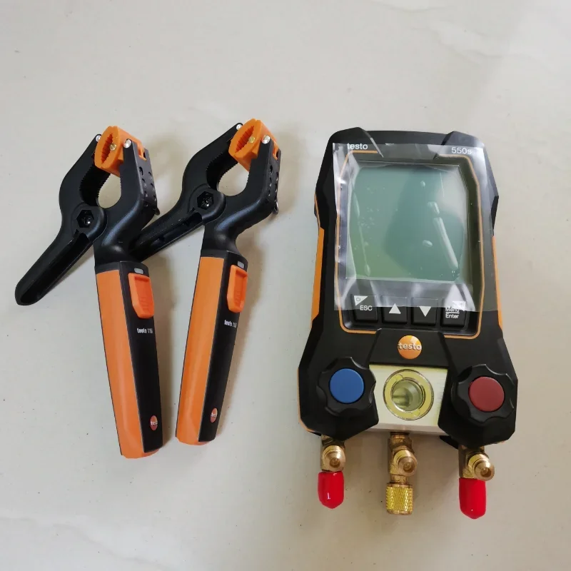 Original Testo 550S Digital Manifold Gauge with Testo 115i Clamp Thermometer Testo Pressure Sensors