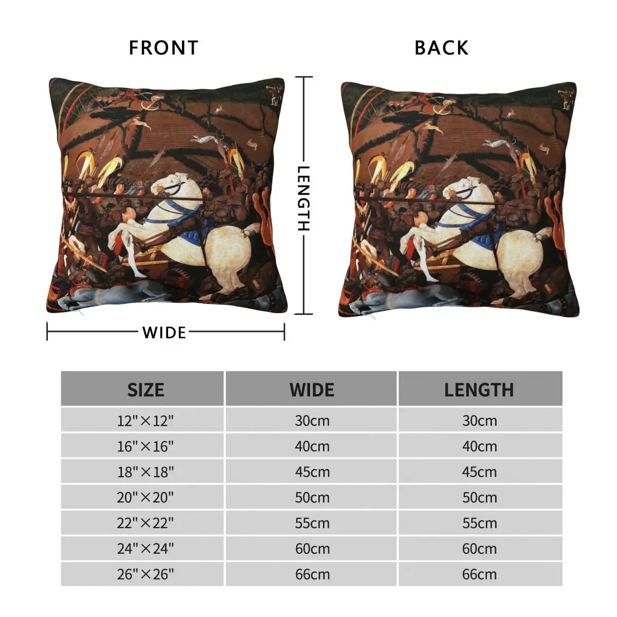 Battle Of San Romano Paolo Uccello Italian Square Pillowcase Polyester Linen Velvet Pattern Pillow Case Car Cushion Cover 45x45