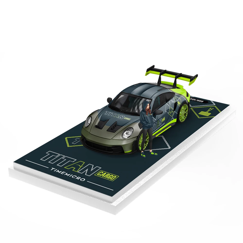 TimeMicro 1:64 992 GT3 RS-TITAN نموذج سبيكة طلاء الموضوع * متوفر