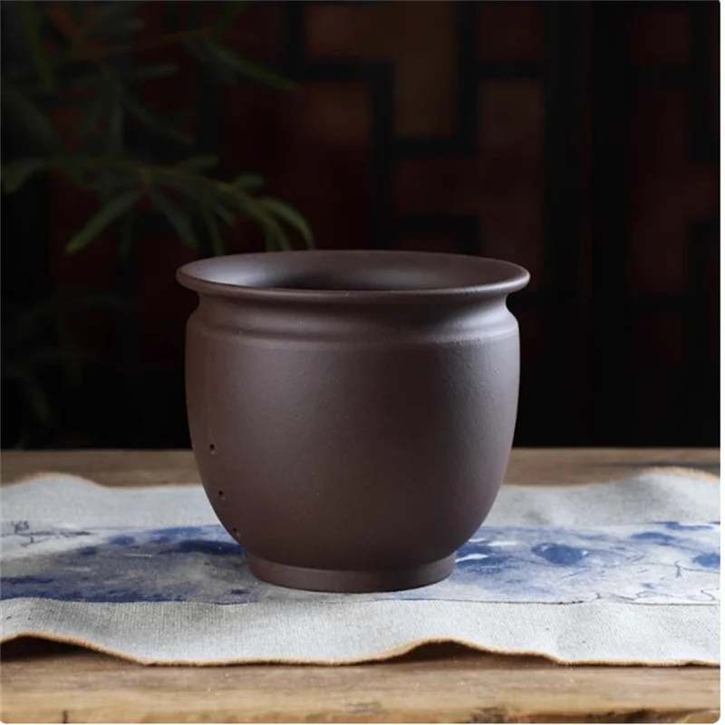 Ceramic Bonsai Pot, Jaw Pot, Round,4 Color,Purple sand,Round Flower Pot, Home Decoration