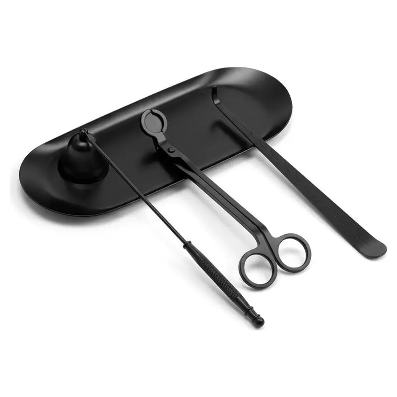 AB66-For Candle Care Kit 4-In-1 With Wick Trimmer Cutter, Extinguisher Snuffer, Dipper And Storage Tray Plate- For Candle Lovers