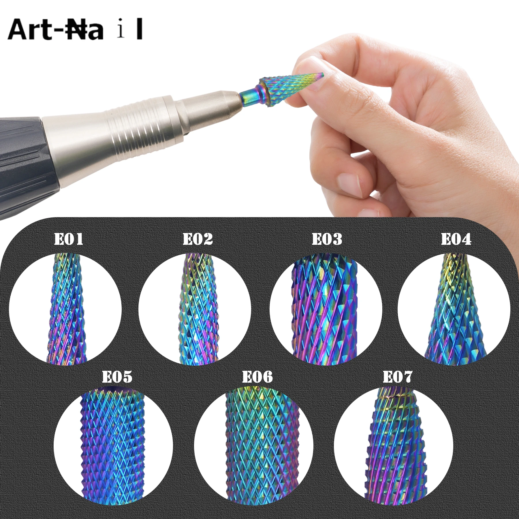 1 قطعة المهنية كربيد التنغستن مسمار مجموعة لقمة مثقاب 3/32 ''شكل مخروطي علوي ل كفاءة مانيكير باديكير قطع هلام إزالة الأظافر #1