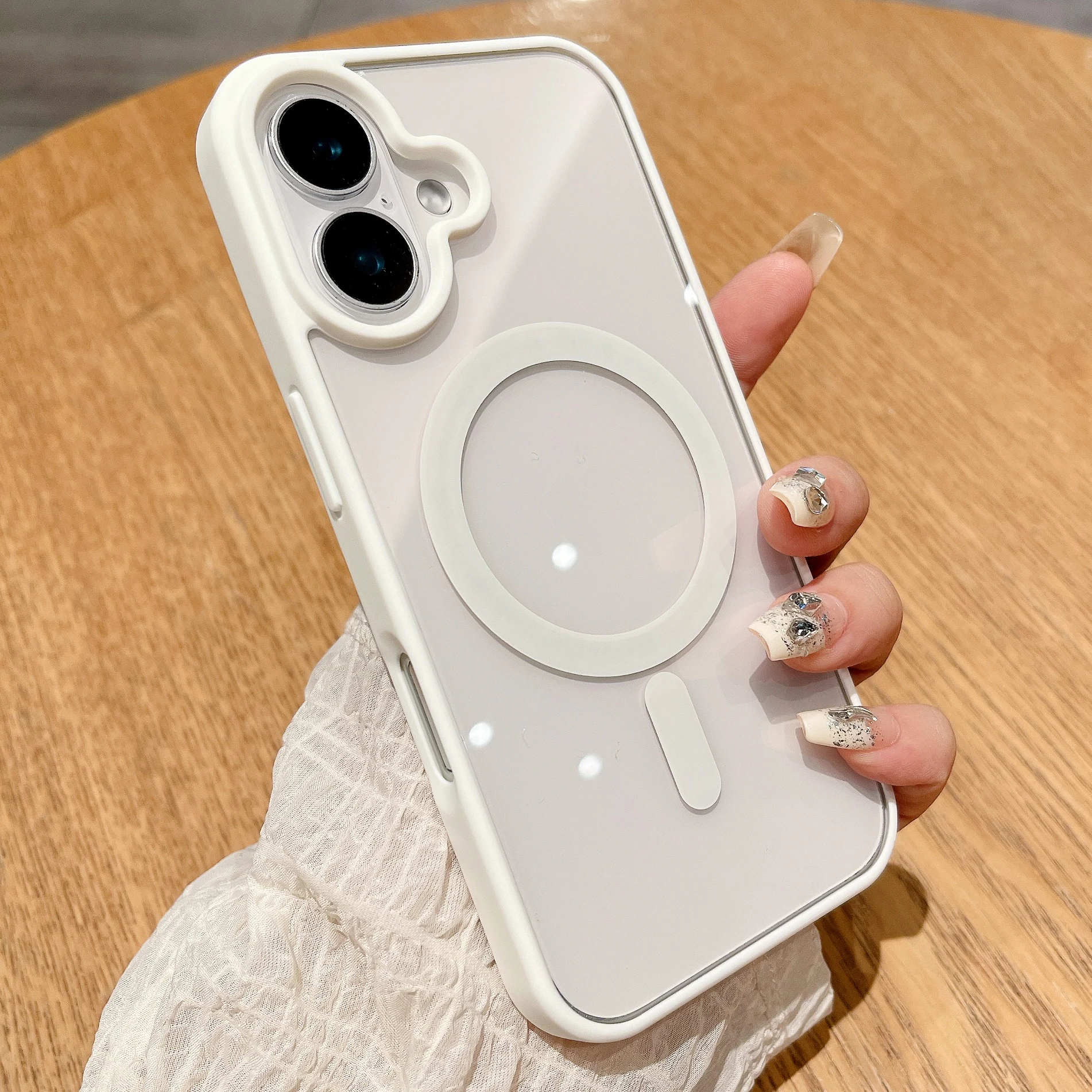 حافظة شحن لاسلكية فاخرة مضادة للصدمات Magsafe لهاتف 16 iPhone 15 14 Plus 13 12 Mini 11 Pro X XR XS Max غطاء ممتص للصدمات مغناطيسي شفاف #1