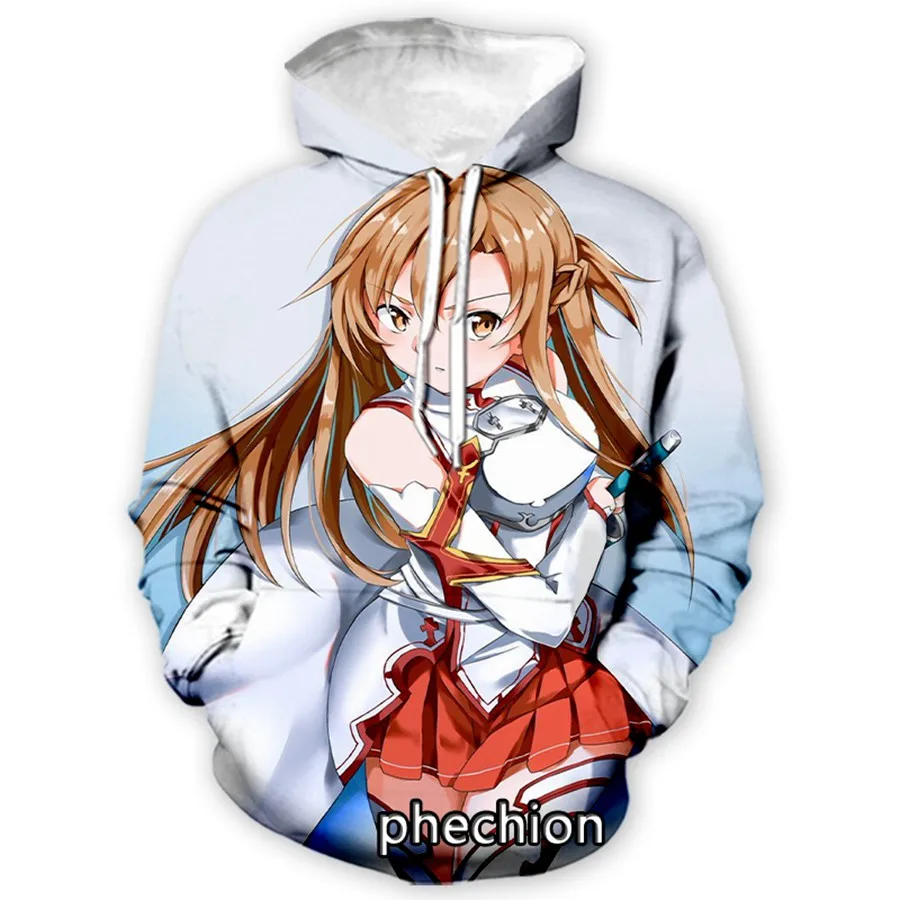 phechion New Fashion Men/Women Yuuki Asuna 3D Print Long Sleeve Hoodies Casual Hoodies Men Loose Sporting Pullover A44