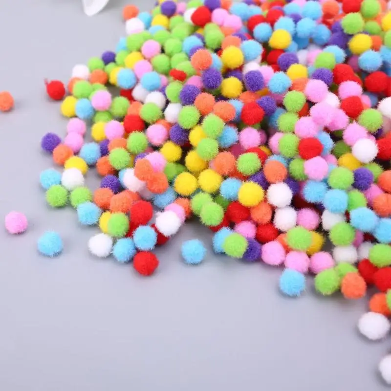 808E 1000Pcs Soft Round Craft PomPoms Ball Mixed Color Pom Poms 10mm DIY Craft