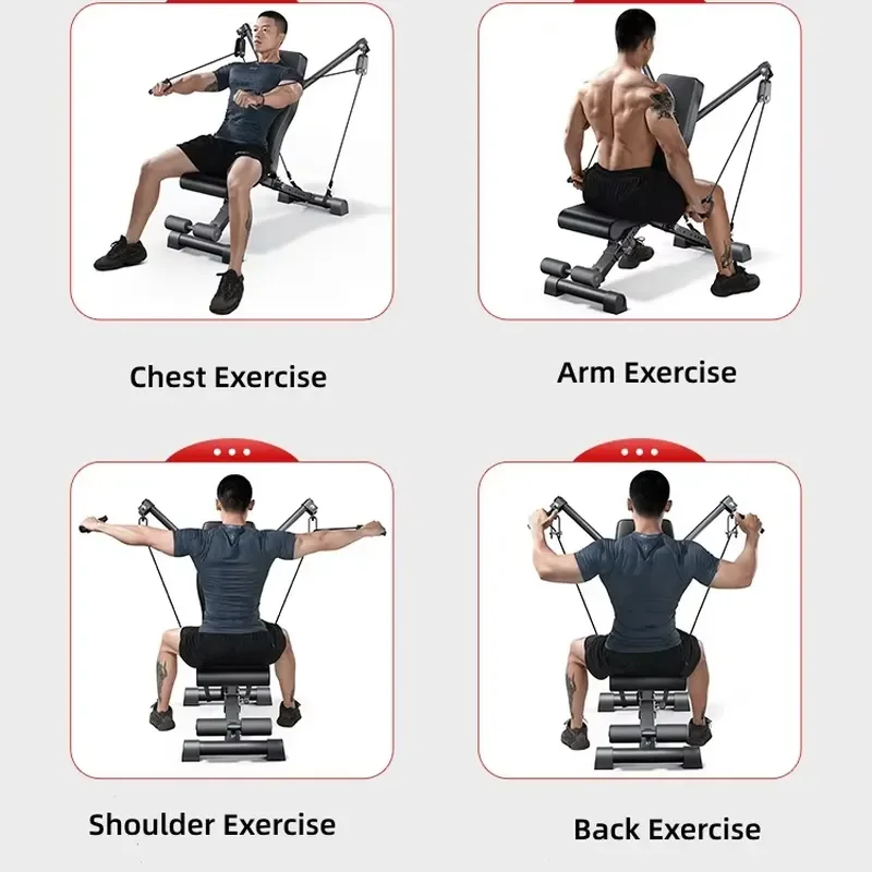 Home Gym Multifunctional Foldable Adjustable Dumbbell Stool for Chest Back Shoulder Arm Exercise