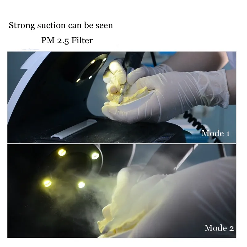 Portable LED Dust Box With Suction Three Mode Induction PM2.5 Filter Vacuum Cleaner Dental Lab Equipment