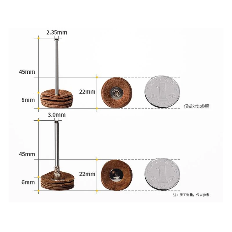 Couro Moagem Polimento Roda com 2,35 milímetros Shank
