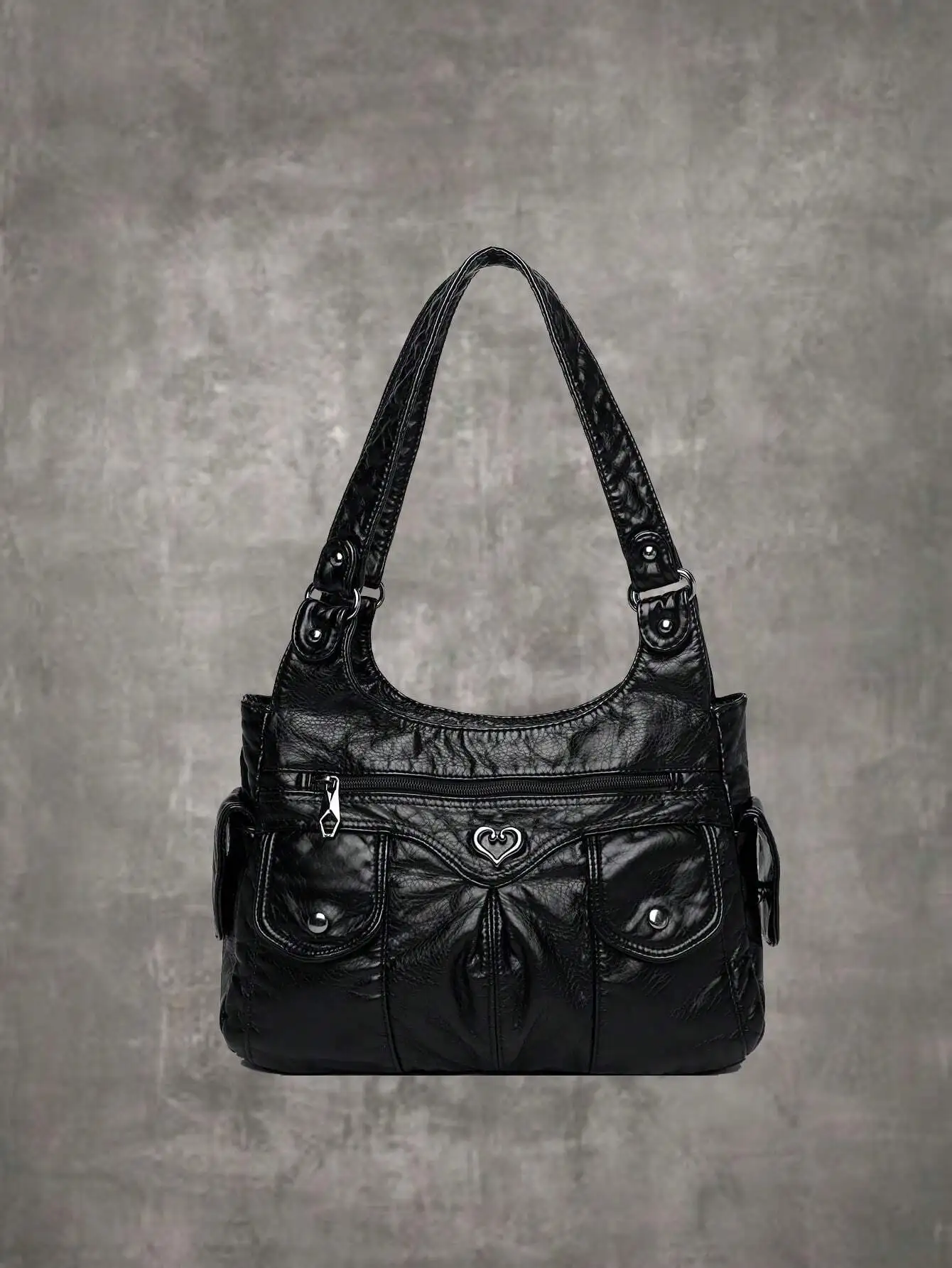 ROMWE Grunge Punk Casual Tote Bag Large Capacity Women's Shoulder Bag For Commuting & School