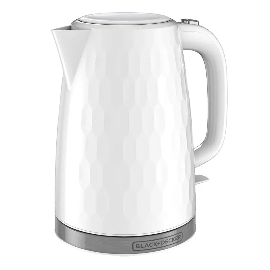 

1.7L Cordless Electric Kettle, KE1560W, Premium Texture, Water Window, Rapid Boil, Auto Shutoff, White