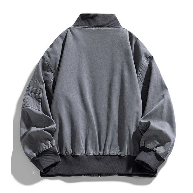 High Quality Spring American Style Trend Denim Jackets Men 100%Cotton Male Bomber Jacket Fashion Loose Zippers Outwear Coat Man