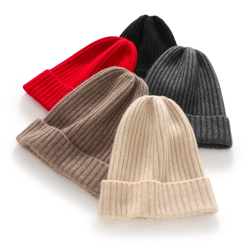 MERRILAMB Cashmere Cap Winter Beanie Hat Fashion Warm Winter Hats Women Casual Solid Adult Cashmere Knitted Hat Skullies Beanies