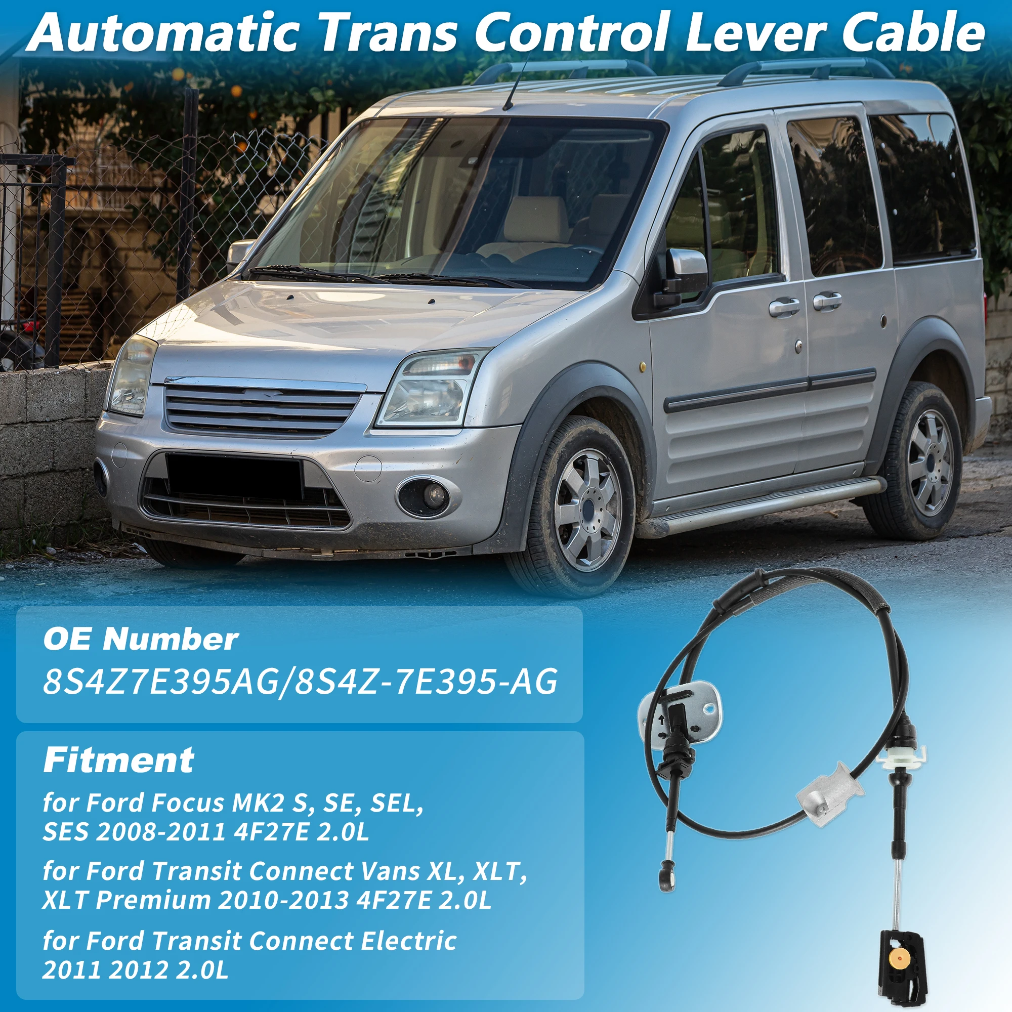 

UXCELL No.8S4Z7E395AG Automatic Trans Gear Shift Cable for Ford Transit Connect Focus