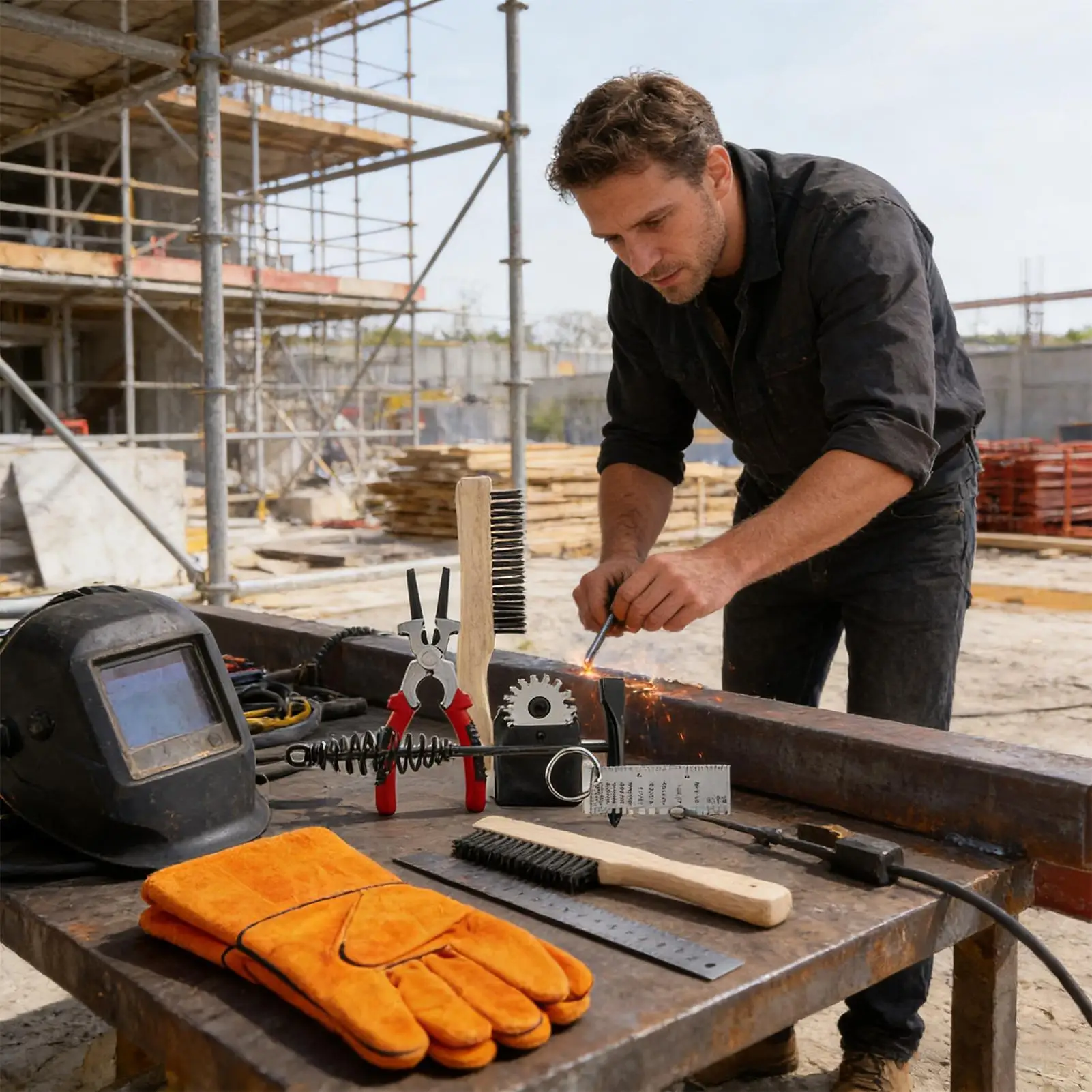 Welding Tool Kit Soldering Splatter Cleaner Tools Slag Removal Set for Electronics Soldering Automotive Welding Industry Crafts