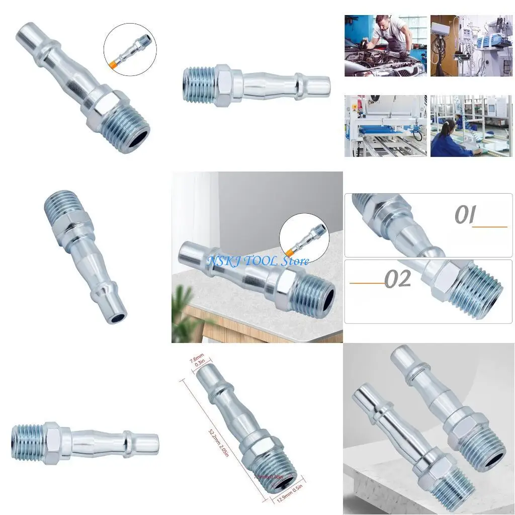 

L8RC Quick Release Air Line Hose Connectors 1/4" External Thread Male Connector 8PCS