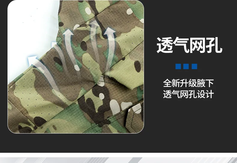 Schnell trocknender, atmungsaktiver Mesh-Camo-Arbeitsanzug, mikroelastisch, schmutzabweisend, zweiteilige Arbeitsschutzuniform für den Bau A – Detail 5