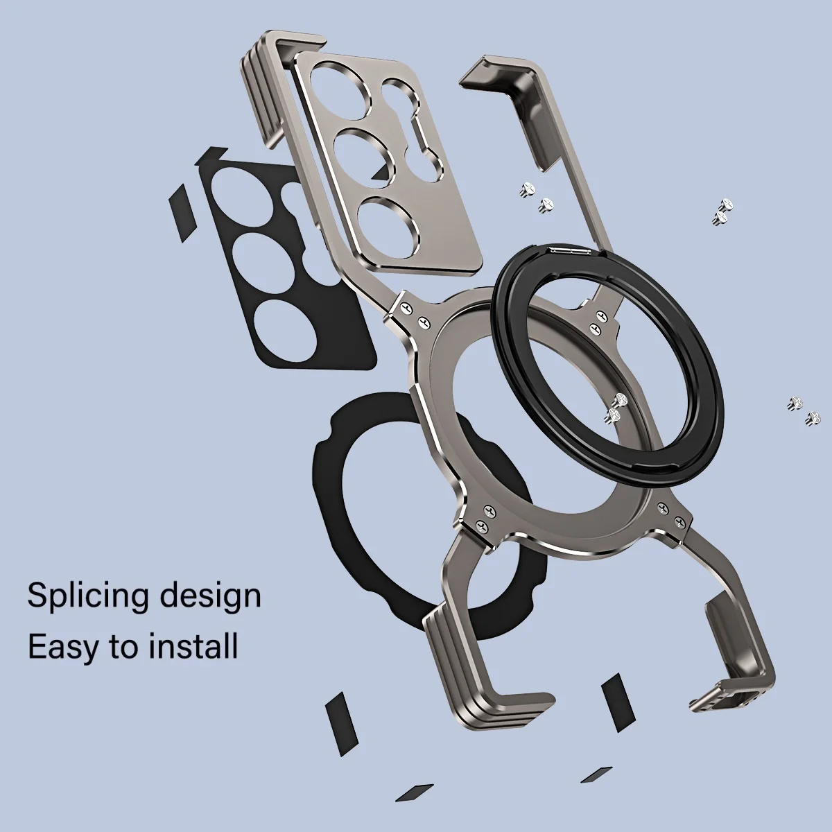 Magnetyczne aluminiowe etui bezramkowe z bumperem do Samsung Galaxy S26 S25 S23 Ultra S24 + Plus, magnetyczna podstawka, metalowa osłona ochronna na obiektyw. — zdjęcie produktu 5