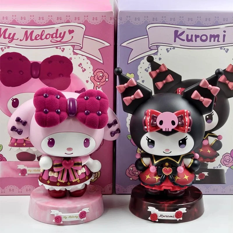 MINISO Sanrio Christmas Dancer Series Anime Figures 15cm Kuromi My Melody Dolls For Girl Room Desktop Ornaments Collection Toys