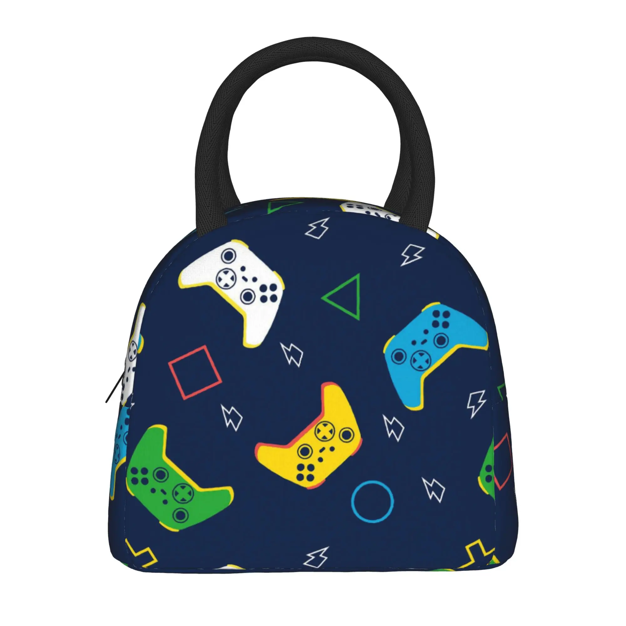 Game Controller Pattern  Insulated Lunch Bags Cooler Bag Reusable  Portable Tote Lunch Box for Men Women Work  Picnic