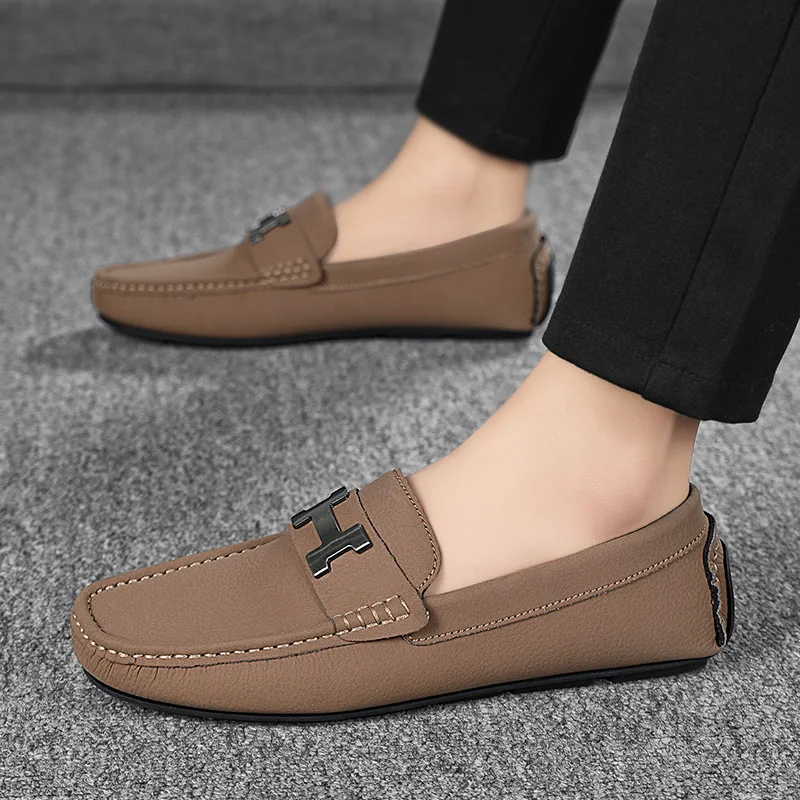 Men Plus Size Loafers Popular High-quality Tassel Rubber Sole Slip on Handmade Bean Shoes for Men's Casual Shoes and Lazy Shoes