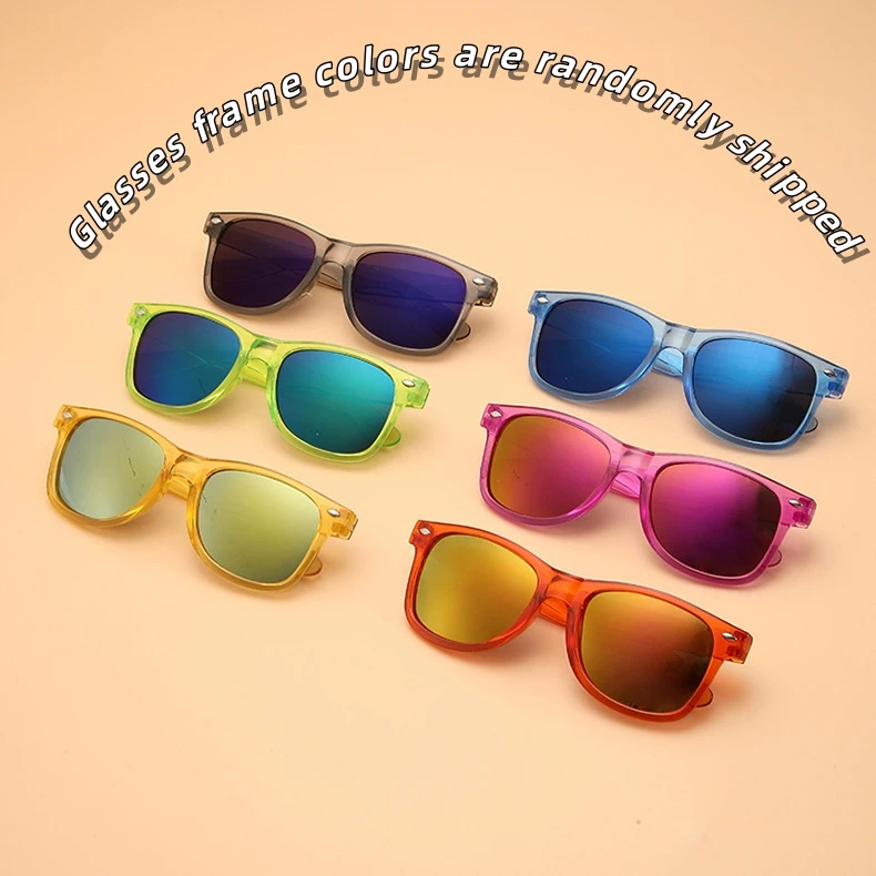 16PCS Frame and Lens Colors Are Randomly Matched and Shipped Children's Square Frame Sunglasses, Sun Protection Sunglasses
