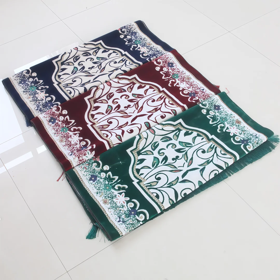 Flocking Pattern No.2 Prayer Mat, full texture, wear-resistant with overlocked edges, floor mat for household use