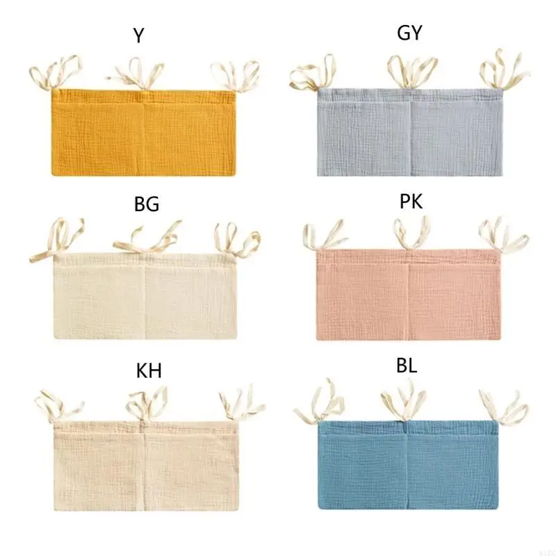 K1KC Baby Bedside Bag Portable Diaper Storage Bag ให้อาหารขวดการจัดระเบียบกระเป๋าแขวนถุงเก็บกระเป๋าทารก