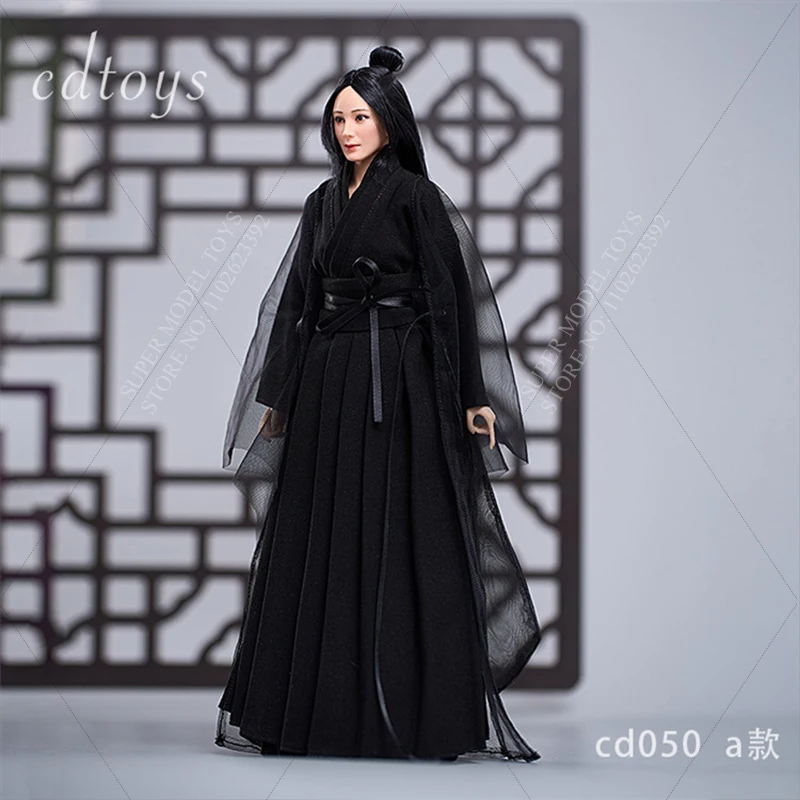 In Stock CDTOYS CD050 1/6 Scale Female Soldier Fairy Costume Solid Color Hanfu Clothes Set Fit 12-inch Action Figure Model