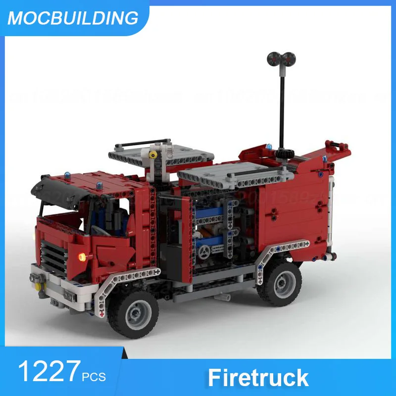 MOC Building Blocks Firetruck Model Truck Transportation Series DIY Assemble Bricks Educational Display Toys Xmas Gifts 1227PCS