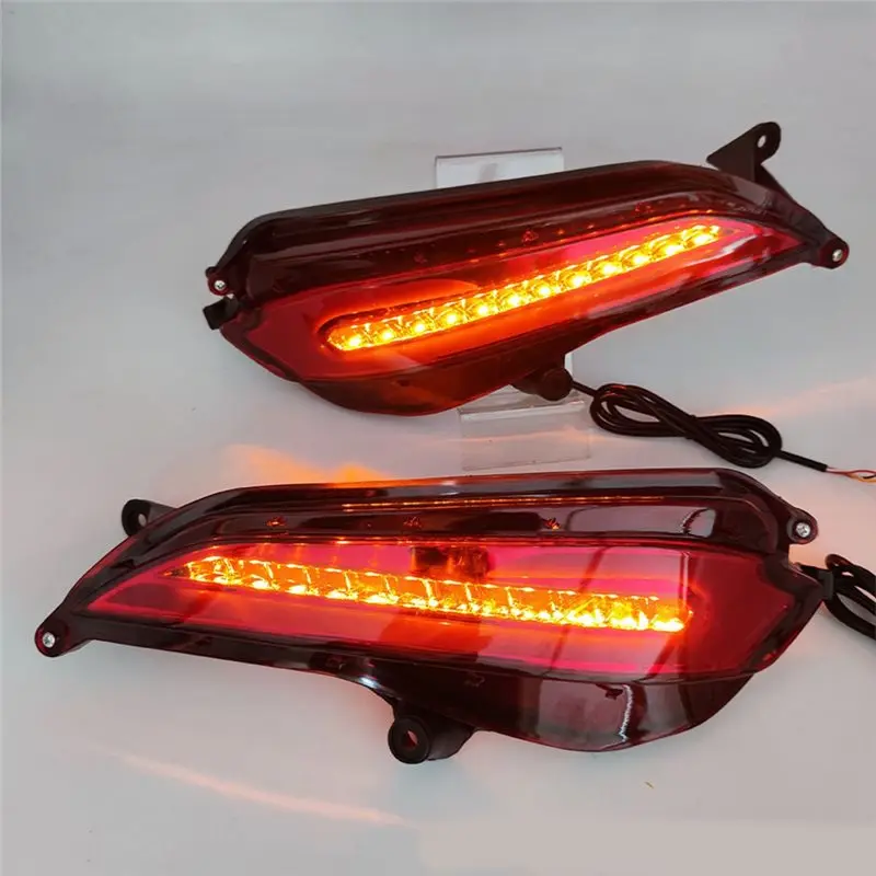 لتويوتا فيوس 2019 يارس 2017-2019 المصد الخلفي الضباب مصباح بدوره إشارة الفرامل تحذير ضوء اكسسوارات السيارات بدء متابعة الرسوم المتحركة #5