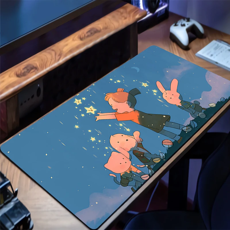 

Cute Mouse Pad Star Extended Gaming Mousepad With Stitched Edges Desk Mat Non-Slip Base Computer Keyboard Pad For Laptop