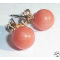 LOVELY PAIR Pink CORAL stud EARRING