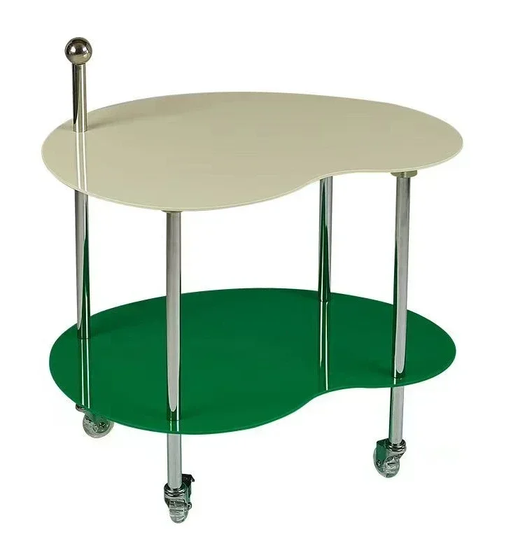 

-Customized Acrylic Antique Cloud Edge Table Internet Celebrity Creative Small Cart Cream Style Shelf Movable Corner Table