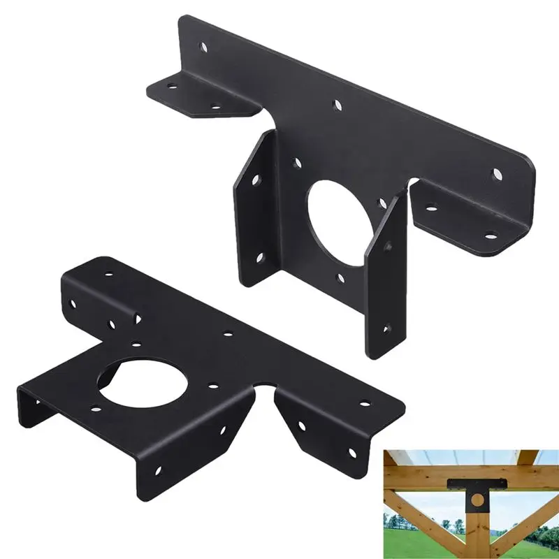 AA19 4 Pack Heavy Duty Pergola Corner Brackets Extension 3-Way T Brackets For 4 X 4 Post Bracket Pergola Gazebo Kit