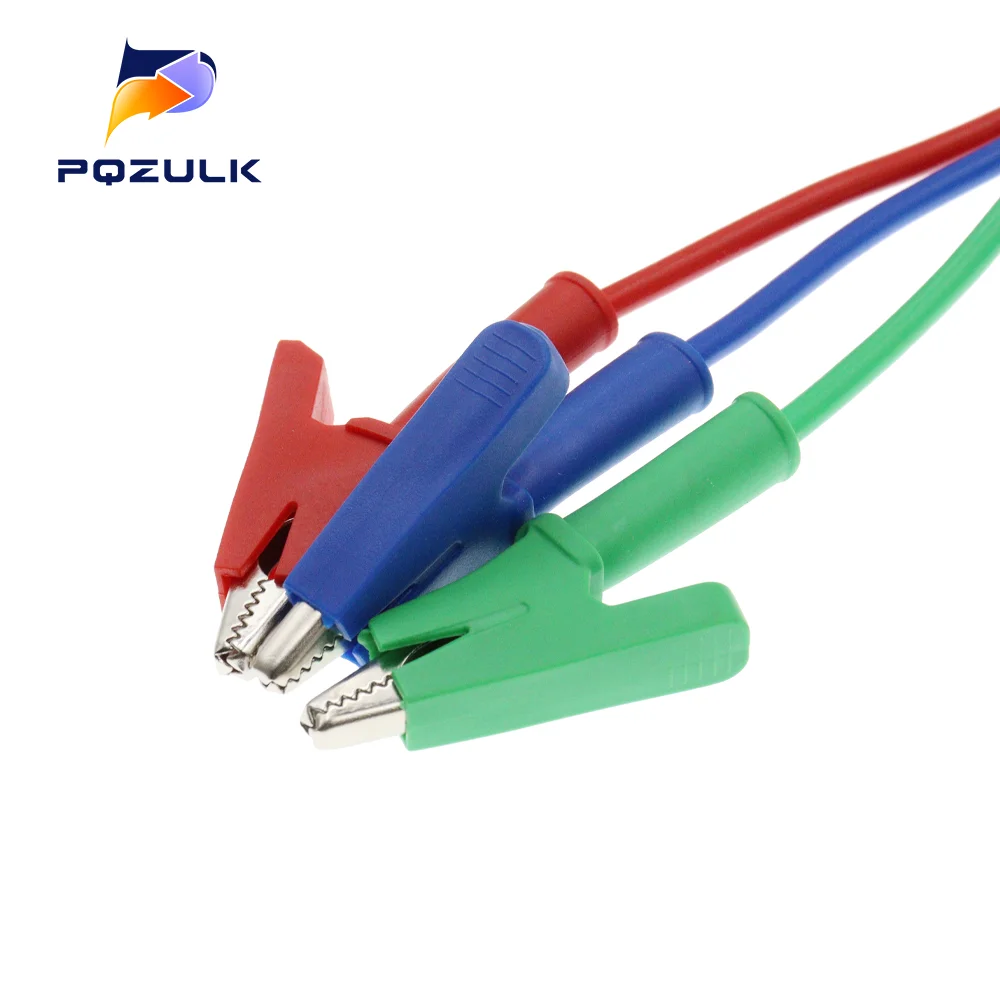 1PCS 4MM Test Cable Banana Plug To Crocodile Alligator Clip Test Probe Lead Wire 1M