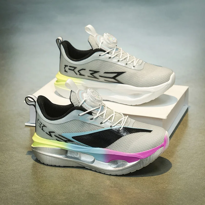 Youth Breathable Mesh Running Tennis Shoes | Lightweight Non-Slip Sport Sneakers, Casual Athletic Trainers for School & Court