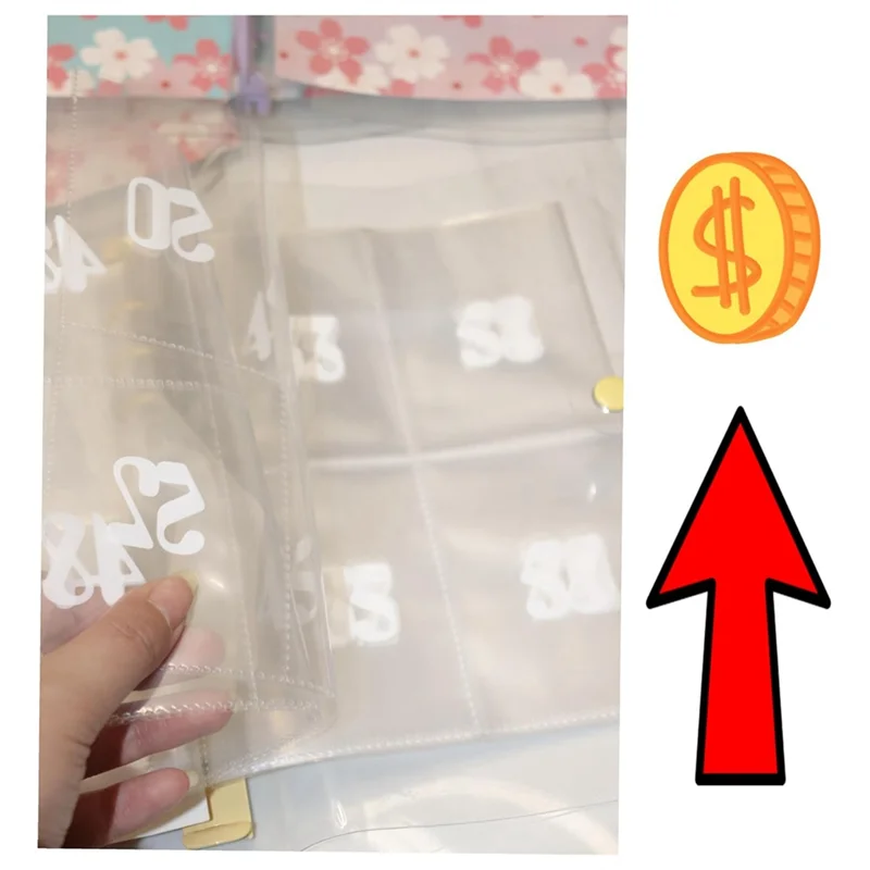 

AF91-100 Envelope Challenge Binder Fun Way To Save 5,050 - Savings Challenges Binder, Budget Binder With Cash Envelopes