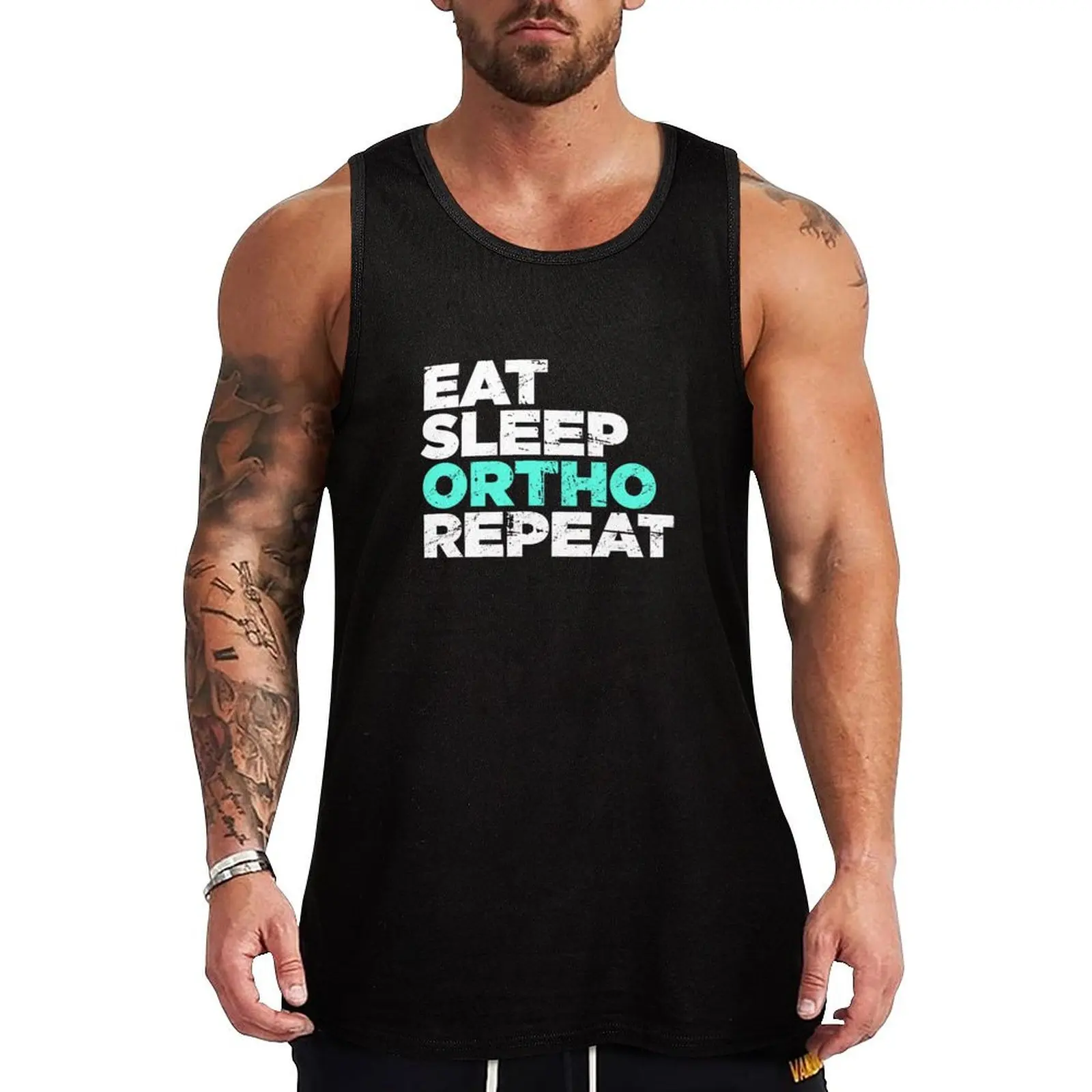 

Eat, Sleep, Ortho, Repeat | Funny Orthodontics Tank Top singlet for men Men's clothing bodybuilding man