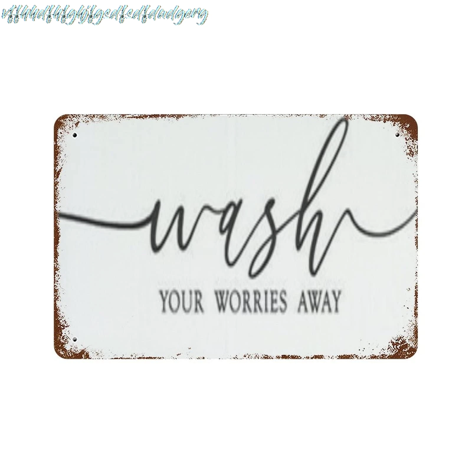 Wash Your Worries Away Metal Sign Girls Bathroom Decor Inspirational Wall Art Bathroom Wall For Nursery Home Living room Fa sign