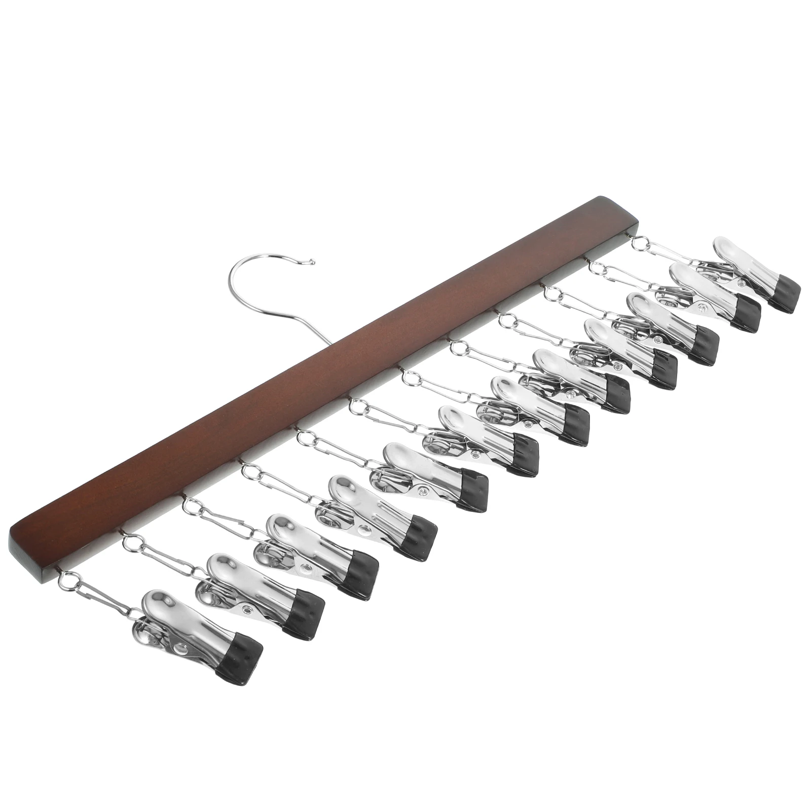 

Retro Solid Wood 12 Clips Hat Hangers for Closet Clothes Racks Space Saver Baseball Caps Holder ganizer Storage