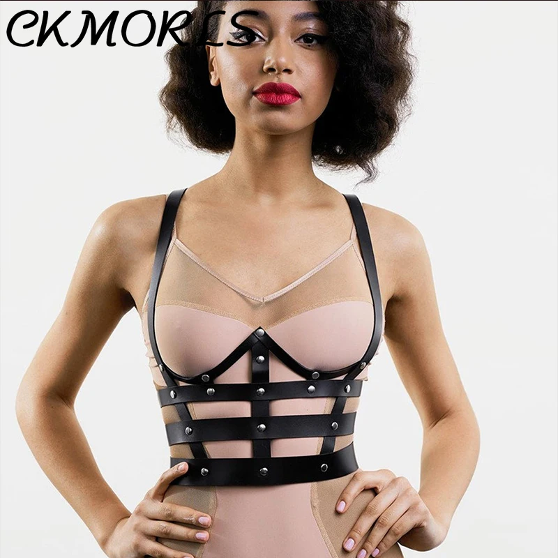 

CKMORLS Women Sex Leather Bra Harness Garter Belt BDSM Sexy Waist Body Bondage Lingerie Suspenders Straps Erotic Accessories