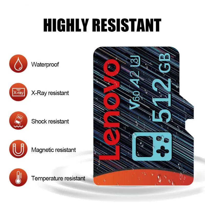 Lenovo การ์ดหน่วยความจำ A2 2TB Class 10 128GB V30 1TB SD Card Micro TF SD ความเร็วสูง256GB 512GB สำหรับแท็บเล็ต Nintendo SWITCH