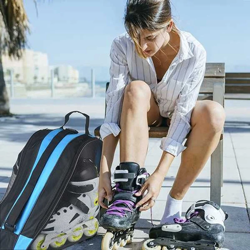 Bolsa de patín de ruedas, bolsa de patín, se adapta a patines cuádruples, patines en línea y la mayoría de repuestos de patines de ruedas