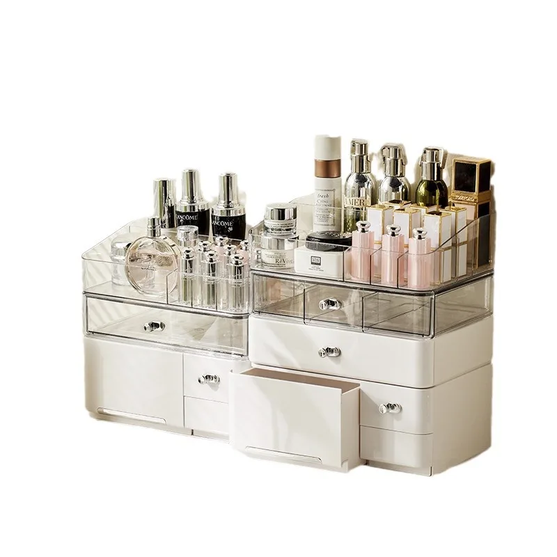 Makeup Storage Box Cosmetic Organizer Box Large Capacity Dustproof Desktop Drawer Make Up Drawer Jewelry Lipstick Rack Container