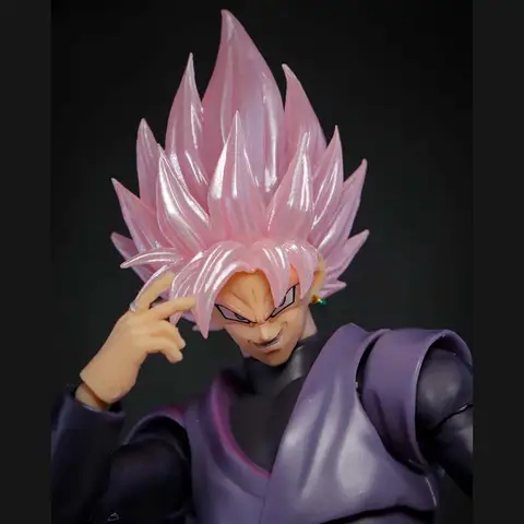 I lager DL CUSTOM Dragon Ball Z SHF Super Saiyan Rose Son Goku Black Zamasu Huvudtillbehör Actionfigur Anime Modell Presentleksak 10 best sales Goku Black - №4