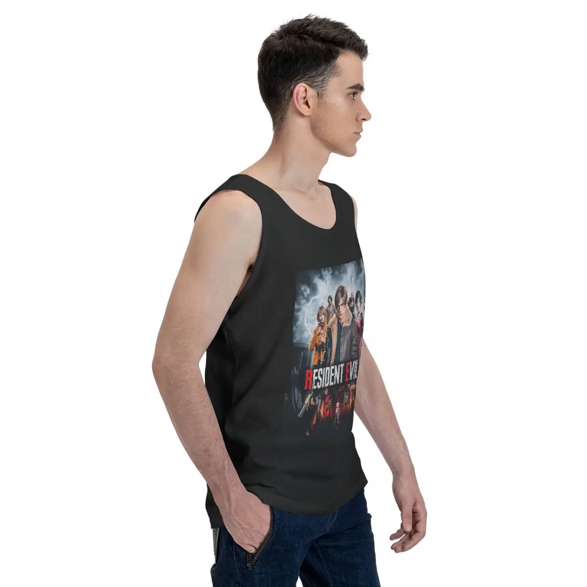 Resident Evils 4 Funny Games RE4 100% Cotton Men's Sweatshirt Vest Sleeveless Clothing Tees Men Tank Tops T-shirt