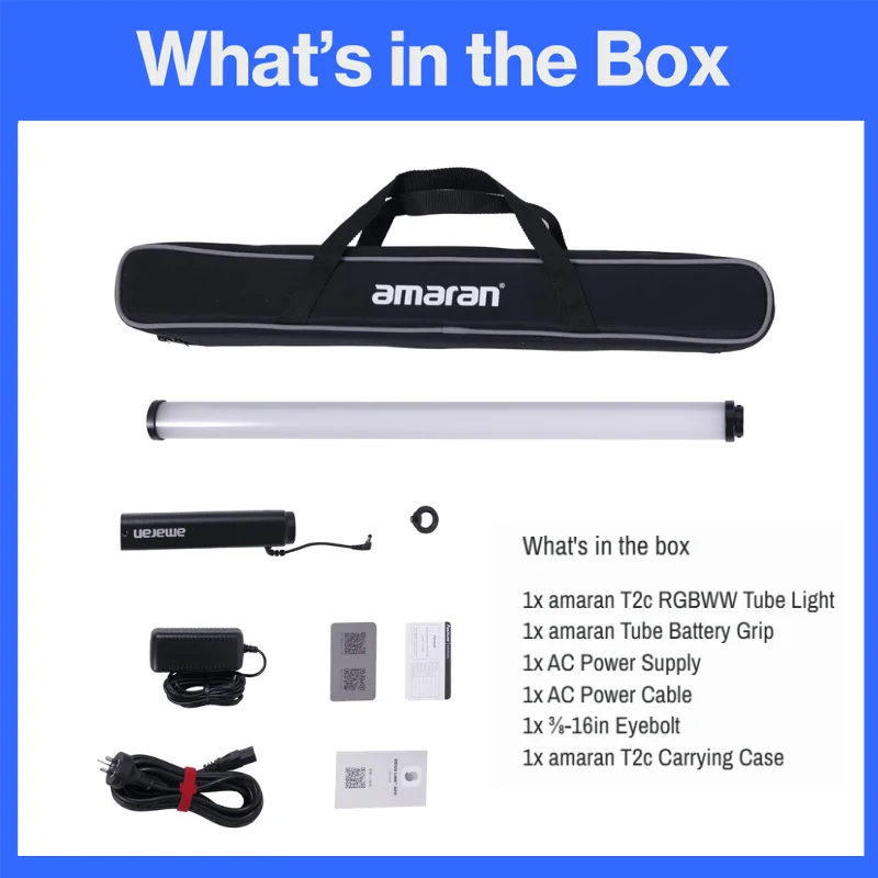 amaran T2c 20W RGBWW フルカラーチューブライト 軽量バッテリー駆動