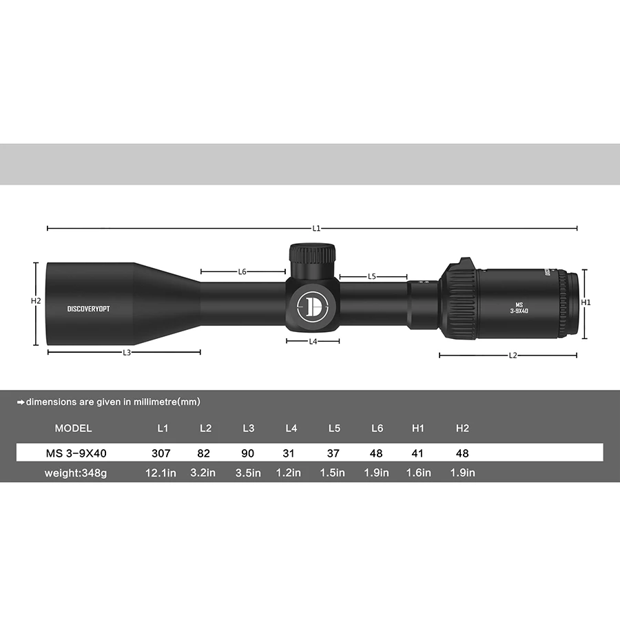 Ontdekking Ms 3-9X40 Springgeweer Scope Riflescope Tactisch Glas Geëtst Dradenkruis Optisch Zicht Voor Het Jagen Op Schietdoelen