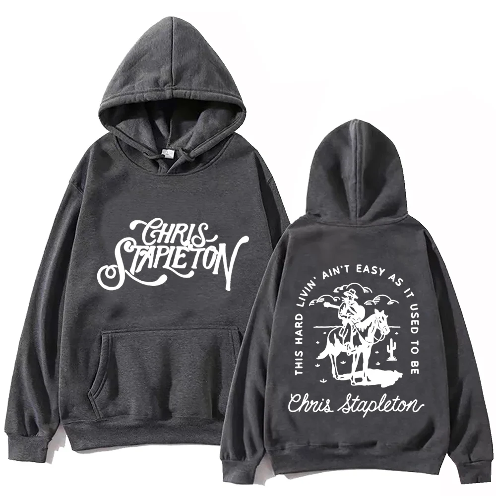 Chris Stapleton 2024 Hoodie Tops Sweatshirt met lange mouwen Muziekfans Cadeau Lente en zomer Casual Normaal bedrukt Unisex