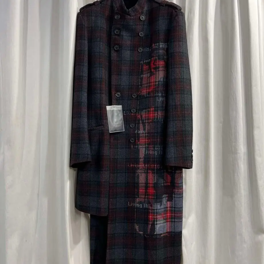 

TOP-YAMAMOTO ® British-style patterned tweed coat, a mid-length retro women's jacket